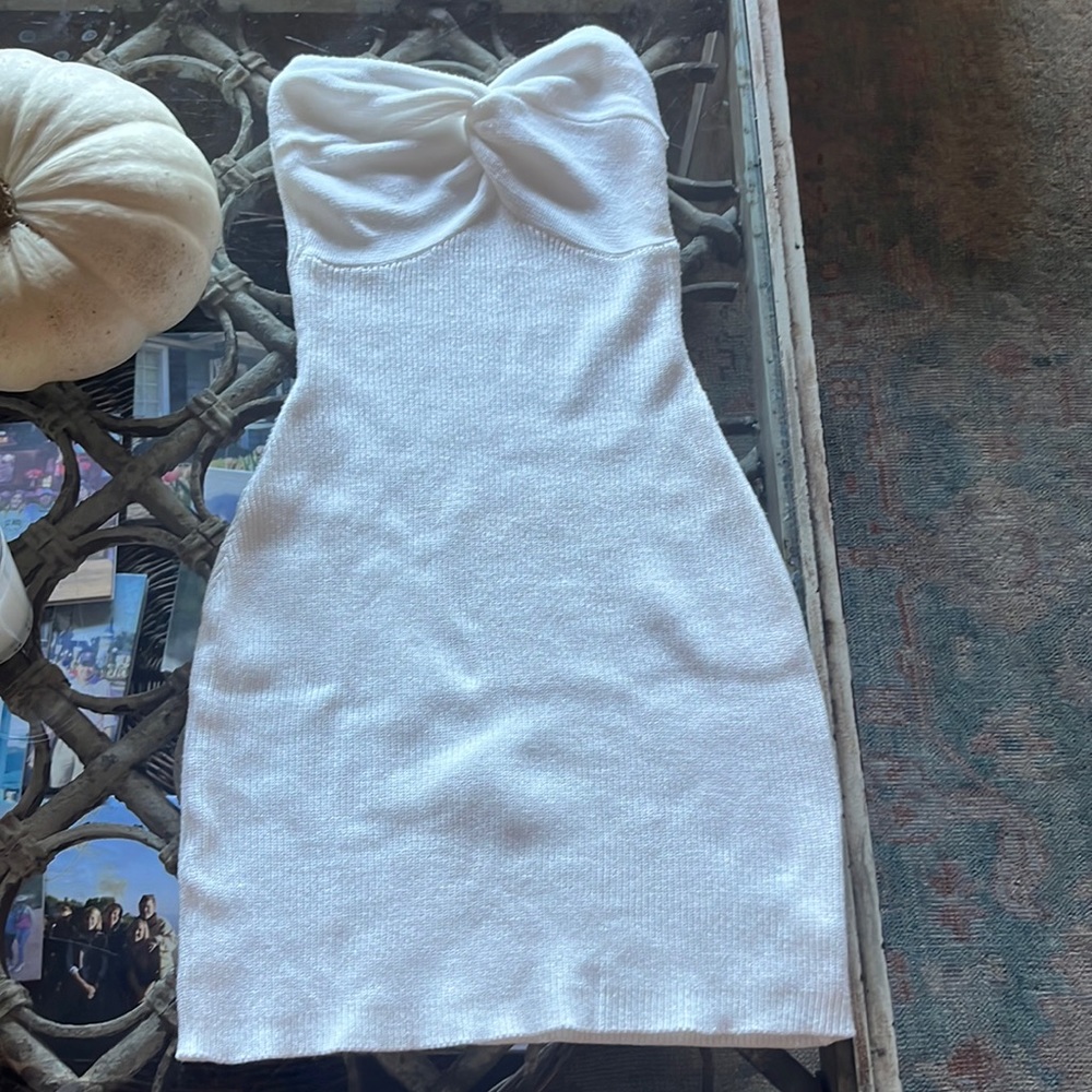 White Knit Knot dress